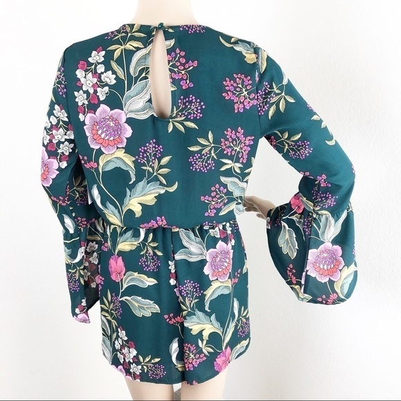 NEW Charlotte Russe green floral romper - Picture 6 of 10